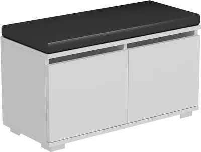 Imagen del producto de Estantería para zapatos In and OutdoorMatch Jeromy - 42 x 80 x 35 cm - Blanco - Asiento acolchado - Fabricada en aglomerado y tela - Diseño elegante
