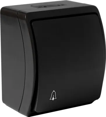 Produktbild von Klingeltaster Aufputz Außenbereich Feuchtraum schwarz IP44