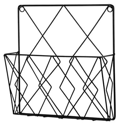 Produktbild von Wandregal, Bücherregal, Wandzeitschriftensammler aus Metall für Büro und Wohnzimmer (Schwarz)