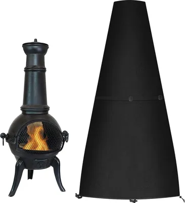 Produktbild von Wasserdichte runde Feuerstellenabdeckung, Outdoor-Feuerstellenabdeckung, Grillabdeckung, BBQ-Schutzplane mit Kordelzug (122 x 21/61 cm)