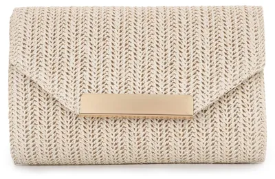Immagine prodotto di Omgoods - Pochette intrecciata in rafia per donna, ideale per feste e vacanze
