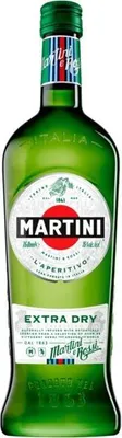 A bottle of Martini Extra Dry Vermouth.
