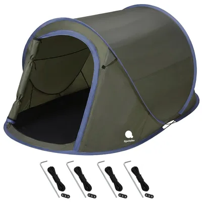 Obrázek produktu pro Skládací stan typu pop-up, zelený, 220 x 120 cm – pro 2 osoby – rychlostan pro trekking a kempování