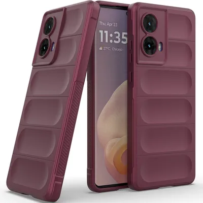 Produktbild von Handyhülle für Motorola Moto G85 Weich TPU Silikon Stossfest Anti-rutsch Hülle bordeaux