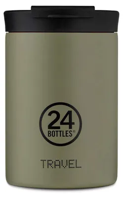 Thermo-Reisebecher Edelstahl 350 ml, 6 h warm/12 h kalt, salbeigrün