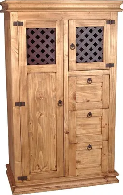 Produktbild von MiaMöbel Schrank Mexico Möbel 92x152x45 cm Landhausstil Massivholz Pinie Honig