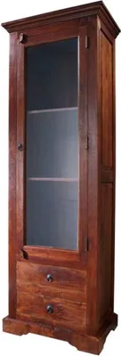 Image de MASSIVMOEBEL24 | Vitrine 65x44 Acacia laqué Nougat OXFORD #432