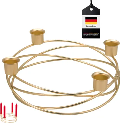 Image de bremermann Bougeoir - forme de couronne, pour bougies cylindriques / bougies de table, bougeoir doré