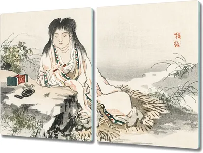Produktbild von Coloray Herdabdeckplatte 2x40x52 cm Schneidebrett Kochplattenabdeckung Küchenbrett Hackbrett - asiatische traditionelle