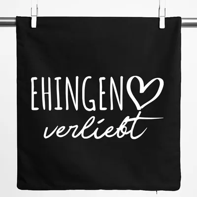 Produktbild von Huuraa Kissenbezug Ehingen verliebt 40x40cm Black Baumwolle Dekokissenbezug Geschenkidee