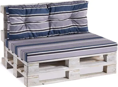 Image de Coussins pour palettes PPF (Set 120x80+120x40, Bleu-Gris 2)
