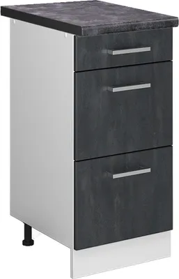 Produktbild von Küchenunterschrank Vicco R-Line Schwarz Beton 40 cm AP Anthrazit, Model 47577