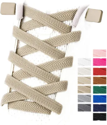 Imagen del producto de Cordones elásticos sin necesidad de atar, de 120 cm de longitud, paquete de 2 pares, con cierre metálico, para adultos y niños