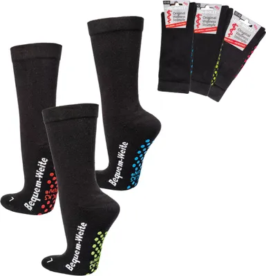 Produktbild von 2 Paar Diabetikersocken EXTRA-BREIT weit Diabetes Strümpfe mit ABS Gr. 43/46
