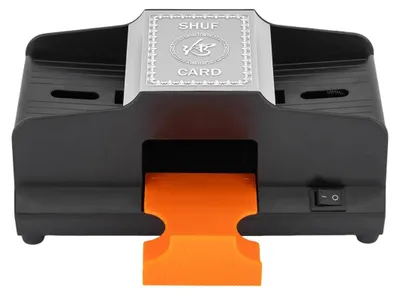 Produktbild von Kartenmischgerät - Automatischer Kartenmischer - Für 2 Kartendecks, elektrisch 100–240V, 22×11×10 cm, für Poker/UNO/Bridge, schwarz