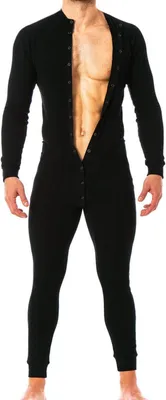 Productafbeelding van Herkomst Jumpsuit - Heren Romper - Comfortabel Thuis - Labelvrij Ontwerp - 95% Katoen - Zwart