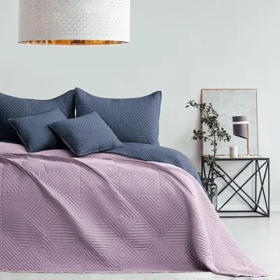 Produktbild von Luxus Bettüberwurf Softa mit Uni Wendedesign - Zweiseitige Tagesdecke, Größe:200 x 220 cm, Farbe: Anthrazit / Mauve
