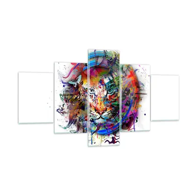 Produktbild von Bilder auf glas - Abstraktion Tiger Skizze Dschungel - 125x70cm - Glasbilder - Wandbilder - Kunstdruck - Wanddekoration aus Glas - Glas Bilder - Wandbild auf Glas - GEA125x70-2830