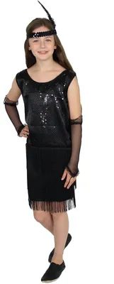 Produktbild von 20er Jahre Mädchen Kleid Charleston Kostüm , Größe:134/140