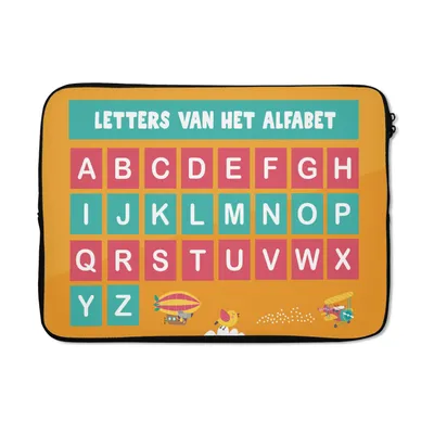 Produktbild von MuchoWow® Laptop Hülle 13 Zoll Kinderzimmer - Alphabet - Bildung - Mädchen - Jungen - Kinder Laptoptasche - Laptophülle - Sleeve - Rundumschutz