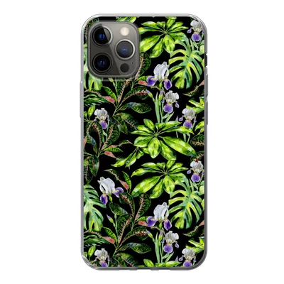 Produktbild von MuchoWow® Handyhülle Schutzhülle Hülle für iPhone 13 Pro Blume - Blätter - Muster Silikon Softcase Handy Hülle - Handy-Tasche
