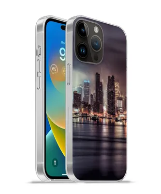 Produktbild von MuchoWow® Handyhülle Schutzhülle Hülle für Apple iPhone 14 Pro - Softcase New York - Sturm - Skyline Silikon Softcase Handy Hülle - Umschlag