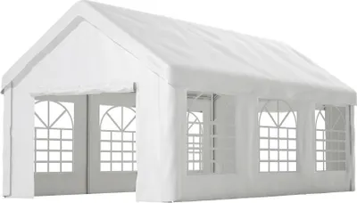 Produktbild von Fahrzeugzeltgarage, robuste Konstruktion, Wetterschutz, weiß, 3x6m