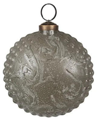 Produktbild von Clayre & Eef Weihnachtskugel Ø 10x5x10 cm Grau Glas