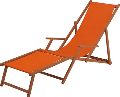 Produktbild von Liegestuhl terracotta Gartenliege Strandliege Holzliege Buche Fußteil Kissen klappbar 10-309FKH