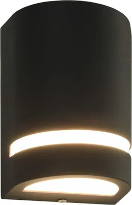Produktbild von vidaXL Außenwandleuchten 2 Stk. 35 W Schwarz Halbrund