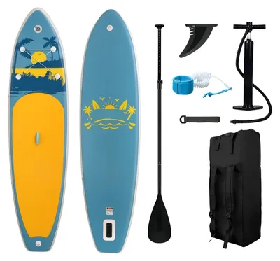 Imagen del producto de Tabla de paddle surf - 335x84x15 cm - Inflable - Incluye remo y accesorios - Azul claro