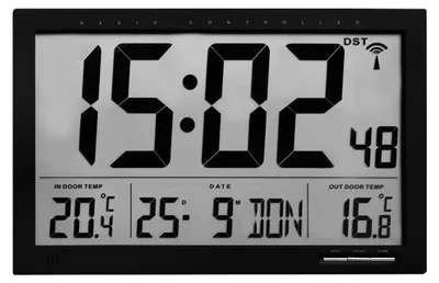 Image de TFA - Horloge radiopilotée numérique XL avec température extérieure et intérieure 60.4510.01 - noir