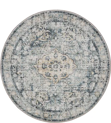 Produktbild von Interiyou Waschbarer Teppich Gent Blau ø 120 cm rund
