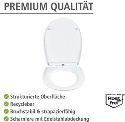 Immagine prodotto di WENKO Sedile per WC Corda con meccanismo di chiusura morbida in rilievo Bagno WC ospiti WC