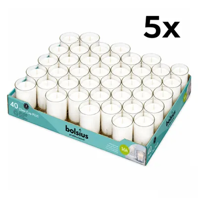 Productafbeelding van Bolsius | 200 x ReLight-kaarsen in transparante houder 55/42 (16 uur brandduur) | 5 stuks