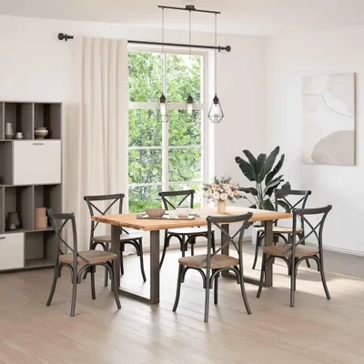 Image de vidaXL Pieds de table de salle à manger en U 2 pcs. Acier naturel 80x(72-73) cm Acier