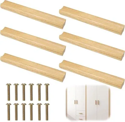 Image de Lot de 6 tringles en bois élégantes pour diverses utilisations