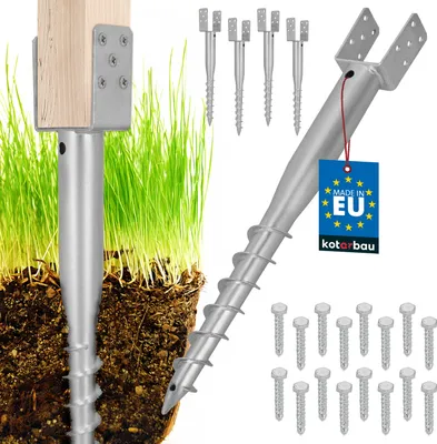 Produktbild von KOTARBAU® 4 Stk. U Pfostenträger zum Einschrauben 80x710mm verzinkter Stahl Einschlaghülse Einschlagbodenhülse Pfostensockel U-Bolzen Erdanker Erdungsspieß Anker Holzpfosten Pavillon-Zäune Gartenzaun