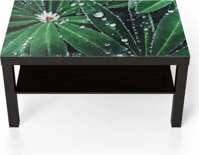 Produktbild von DEQORI Couchtisch 90x55 cm Schwarz 'Wasserperlenverzierung' Glas Beistelltisch