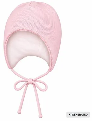 Produktbild von Baby Wintermütze mit Bindebändern Junge Mädchen, Rosa, Gr. 38-40