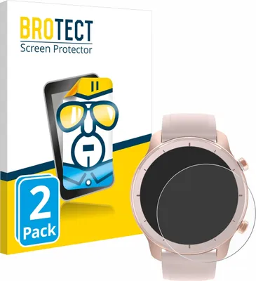 Produktbild von 2x Für Huami Amazfit GTR (42 mm) Schutzfolie BROTECT Displayschutz Display Schutz Folie Klar Transparent