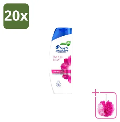 Obrázek produktu pro 20 kusů šamponu Head & Shoulders Smooth & Silky proti lupům, objem 250 ml - výhodná balení - 20 kusů