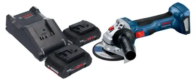 Produktbild von Bosch GWS 18V-7 Professional Akku Winkelschleifer 18 V 115 mm Brushless + 2x ProCORE Akku 4,0 Ah + Ladegerät