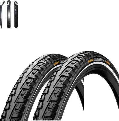 Produktbild von 2 x Continental RIDE Tour E-25 Fahrradreifen Drahtreifen Schwarz/Reflex 28-622 (28 x 1 5/8 x 1 1/8) inkl. Reifenheber