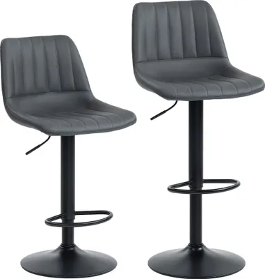 Produktbild von Barhocker2er-SetimRetrodesign,mitFußstütze,höhenverstellbar,43cmx49,5cmx111cm