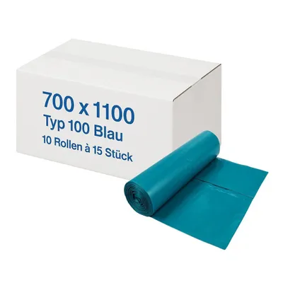 Produktbild von ARLI Set: 150x Müllsack 120L LDPE Abfallsäcke 700 x 1100 mm blau Typ 100
