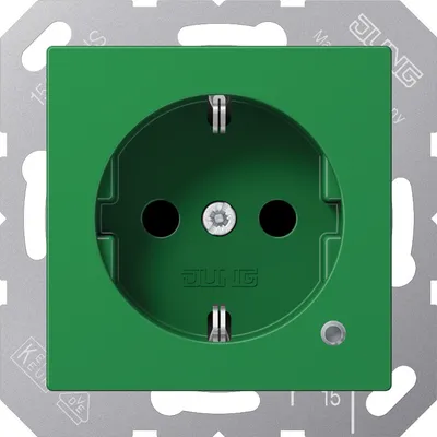 Produktbild von Jung SCHUKO-Steckdose 16 A 250V m.Berührungsschutz A 1520 BF KO GN (A1520BFKOGN)