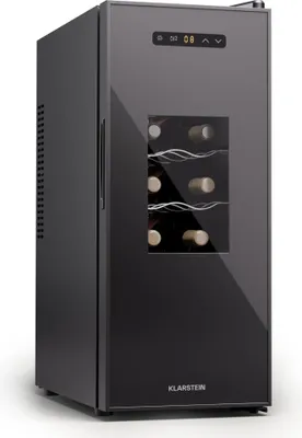Image de Klarstein Cave à vin sur pied 1 zone, Petit réfrigérateur à boissons, Petite cave à vin avec porte vitrée, Réfrigérateur à boissons intérieur/extérieur, cave à vin, 12 bouteilles