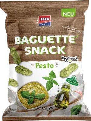 Produktbild von XOX Baguette knusprig mediterraner Brotsnack mit Pesto Geschmack 150g
