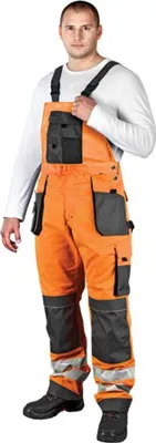 Produktbild von Arbeitslatzhose Sicherheitshose Warnhose Latzhose Warnschutzhose (LH-FMNX-B), PSB, Gr. 54